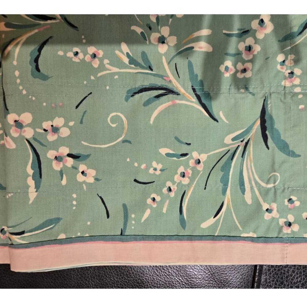 Unbranded Floral‎ Valance Green Pink Vintage Cottagecore 26x18 Good - Picture 12 of 12